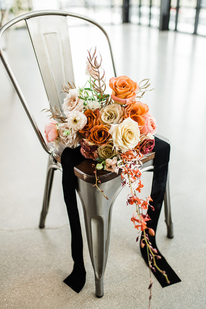 Modern Midwest brewery wedding inspiration with rust and white details