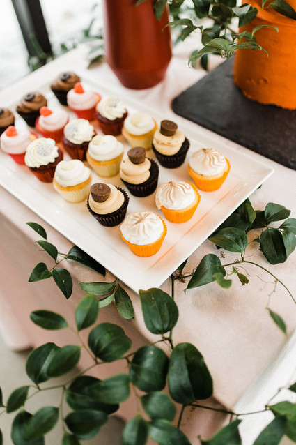 Modern Midwest brewery wedding inspiration with rust and white details