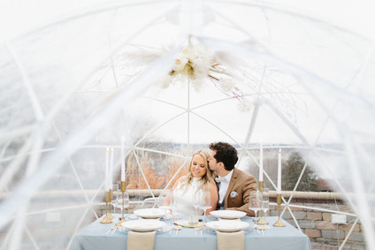 artful winter wedding cake