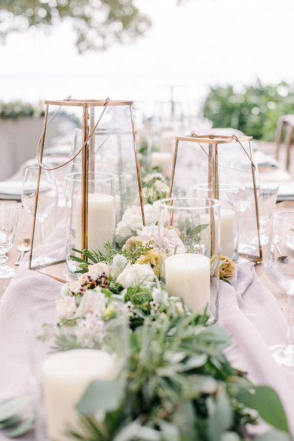 Romantic mauve Maui wedding with the most magical reception setting at Olowalu Plantation House