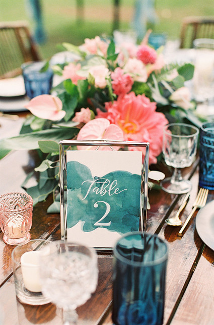 tropical wedding tablescape