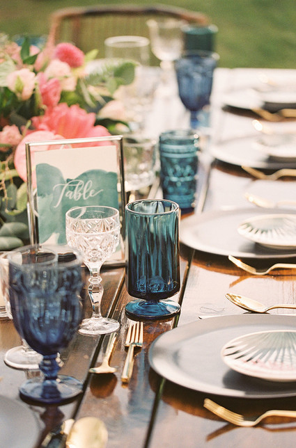 tropical wedding tablescape