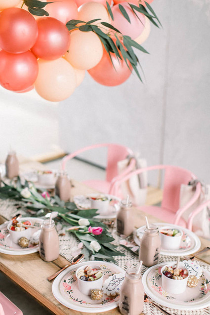 Girly pink birthday party brunch