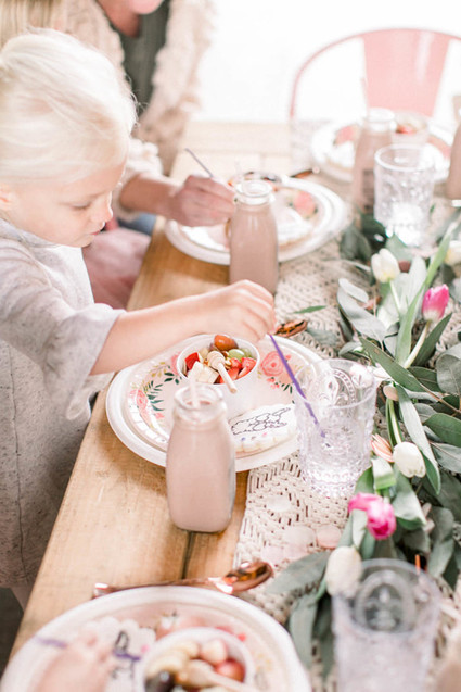 Girly pink birthday party brunch