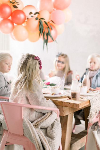 Girly pink birthday party brunch