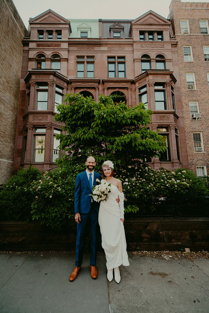 Whimsical stylish wedding in a Brooklyn brownstone