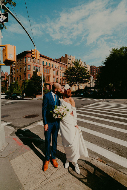 Whimsical stylish wedding in a Brooklyn brownstone