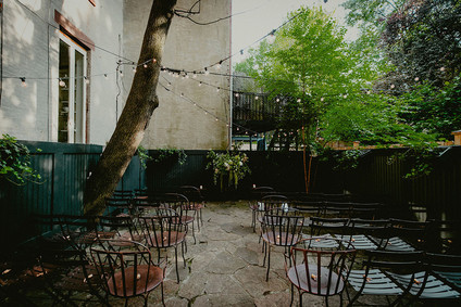 Whimsical stylish wedding in a Brooklyn brownstone
