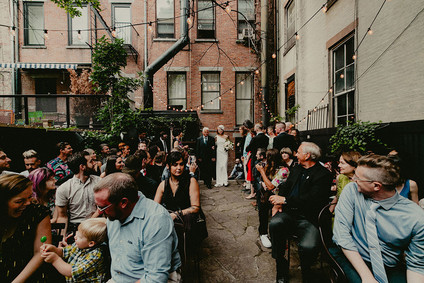 Whimsical stylish wedding in a Brooklyn brownstone