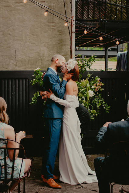 Whimsical stylish wedding in a Brooklyn brownstone