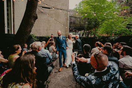 Whimsical stylish wedding in a Brooklyn brownstone