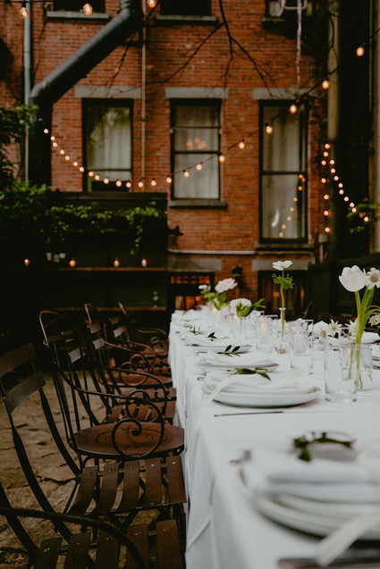 Whimsical stylish wedding in a Brooklyn brownstone