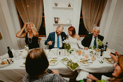 Whimsical stylish wedding in a Brooklyn brownstone