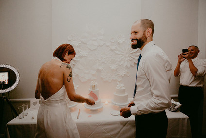 Whimsical stylish wedding in a Brooklyn brownstone