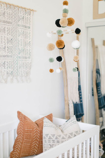 Mudcloth inspired boy's nursery