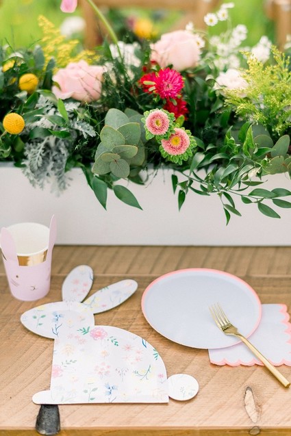 easter brunch picnic in the wildflowers