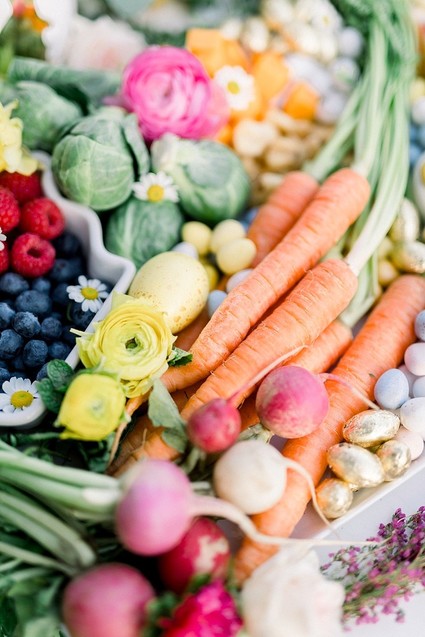 easter brunch picnic in the wildflowers