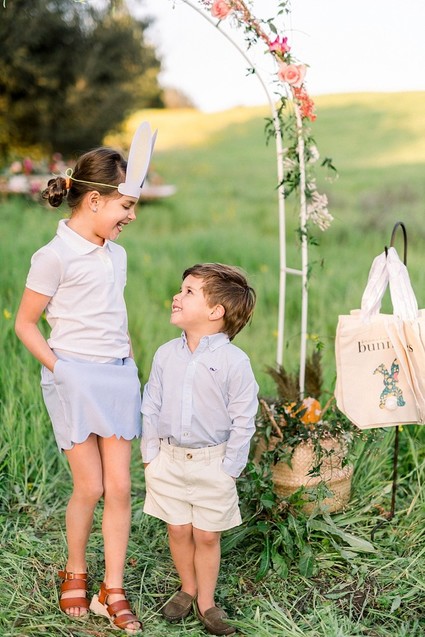 easter brunch picnic in the wildflowers