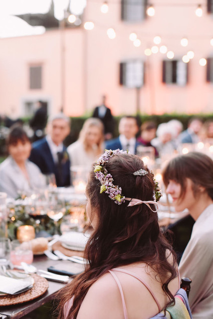 Romantic destination wedding at a pink Tuscan villa