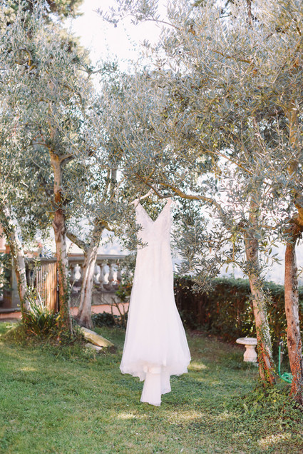 Romantic destination wedding at a pink Tuscan villa