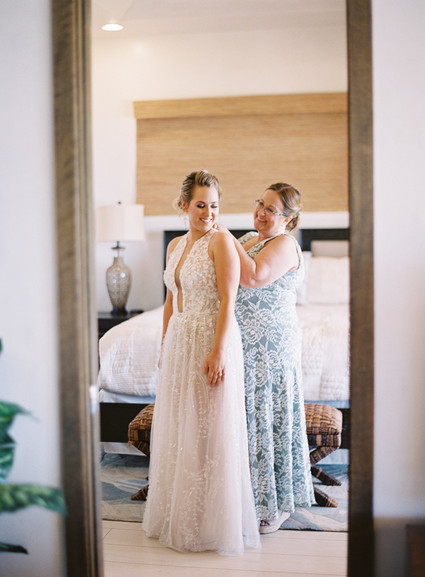Romantic Hawaii wedding with an insanely cool dress, inspired by a Maui sunset