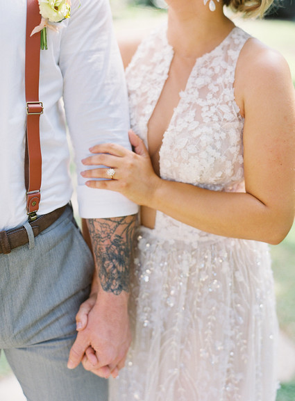 Romantic Hawaii wedding with an insanely cool dress, inspired by a Maui sunset