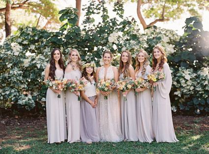 Romantic Hawaii wedding with an insanely cool dress, inspired by a Maui sunset