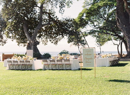 Romantic Hawaii wedding with an insanely cool dress, inspired by a Maui sunset