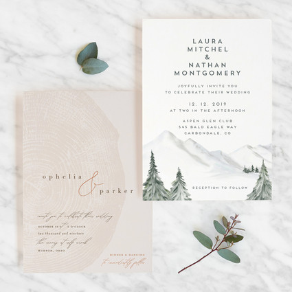 On trend invitations for 2019 weddings from Minted