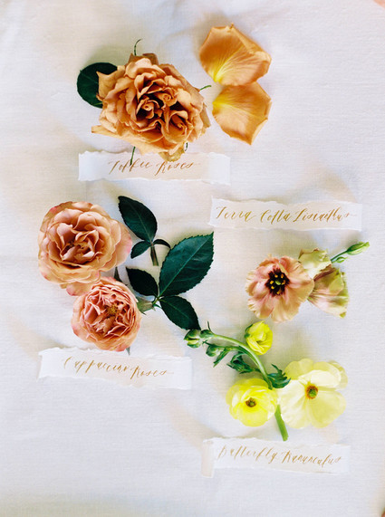 Floral escort cards
