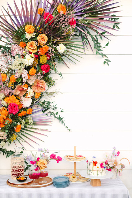 Bright spring dessert table