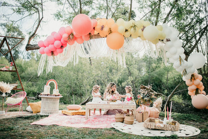 Rainbow alpaca girl's birthday party for twins