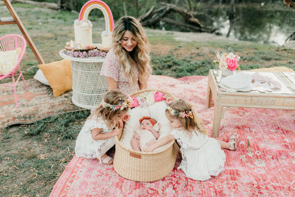 Rainbow alpaca girl's birthday party for twins