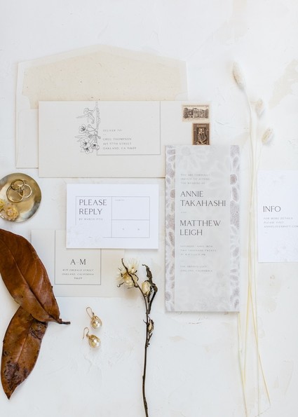 Natural tone modern Wabi Sabi wedding ideas