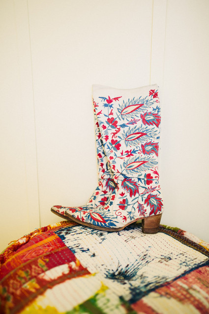 embroidered cowboy boots for the bride