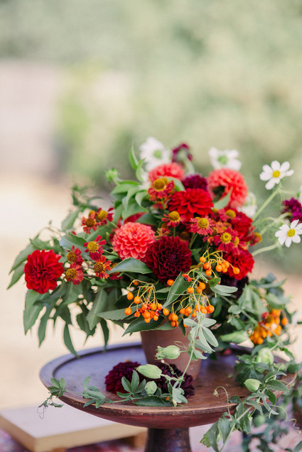 beautifully rustic Anderson Valley wedding with a hippie bus and floral mandala