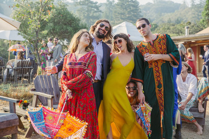 beautifully rustic Anderson Valley wedding with a hippie bus and floral mandala
