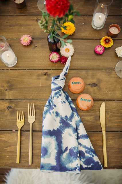 indigo dyed wedding napkins