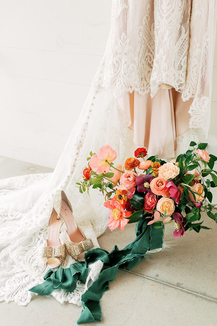 Jewel tone wedding bouquet at the Prospect House