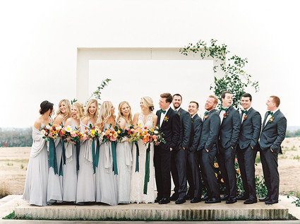 Grey bridesmaid dresses at the Prospect House in Austin Texas