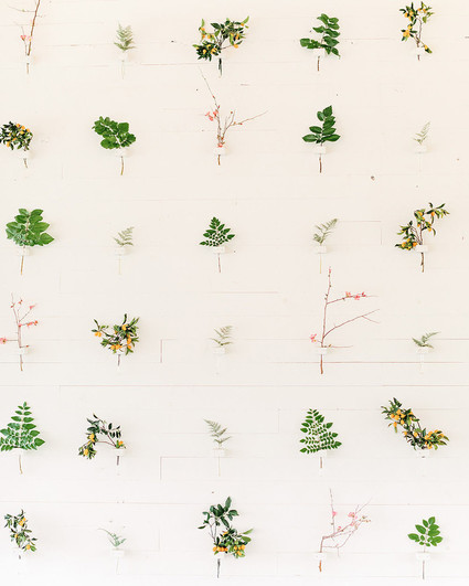 Floral installation wall at the Prospect House Austin TX