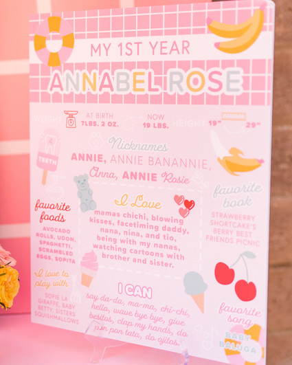 Pink and yellow Museum of Ice Cream themed first birthday party