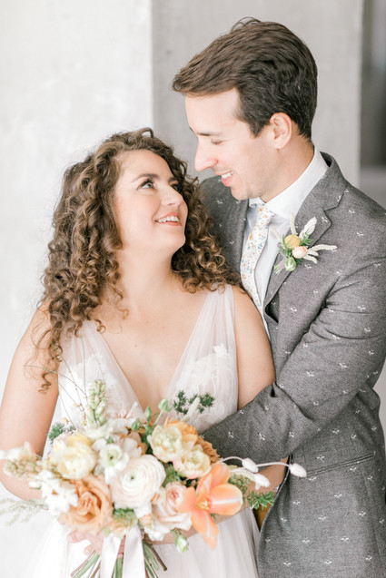 Marigold and grey modern tropical wedding ideas