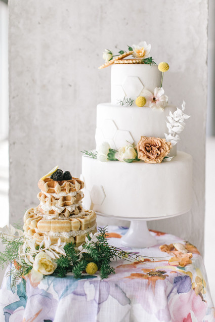Marigold and grey modern tropical wedding ideas