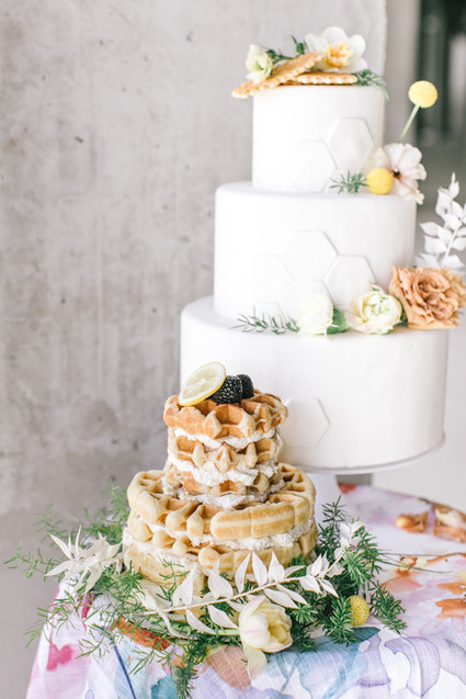 Marigold and grey modern tropical wedding ideas