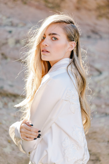 Boho bridal vibes at Vasquez Rocks