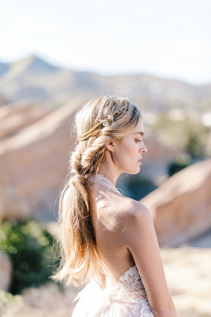 Boho bridal vibes at Vasquez Rocks