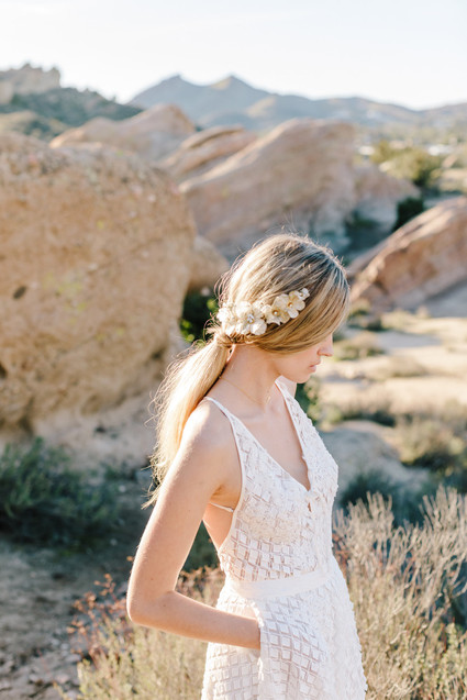 Boho bridal vibes at Vasquez Rocks