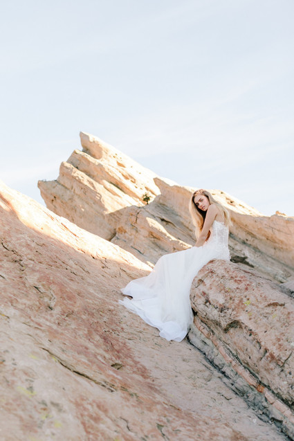 Boho bridal vibes at Vasquez Rocks