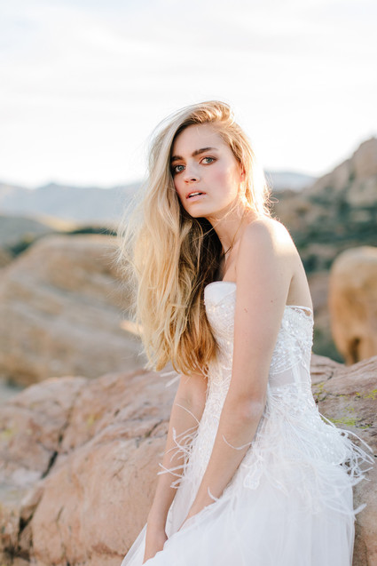 Boho bridal vibes at Vasquez Rocks